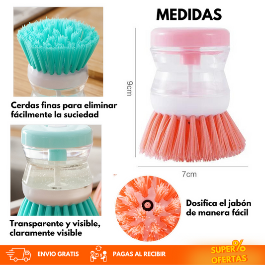 2X1: CEPILLO DISPENSADOR JABON 2 EN 1